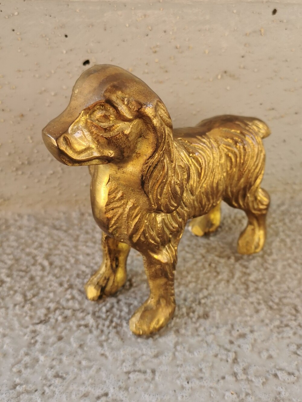 Vintage Solid Brass Cocker Spaniel Dog Figurine MCM